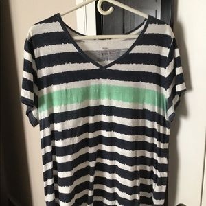 Style & Co navy, white and green tie dyed tee! 1X